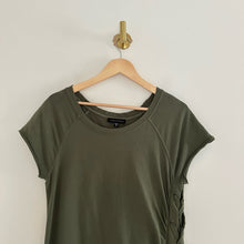 Load image into Gallery viewer, Sanctuary Lace Up Short Sleeve Round Neck Mini T-Shirt Dress Green M