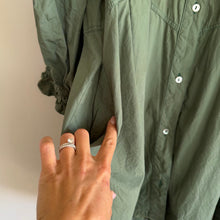 Load image into Gallery viewer, Free People Hannah Cotton Poplin 3/4 Sleeve Mini Shirt Dress Green L