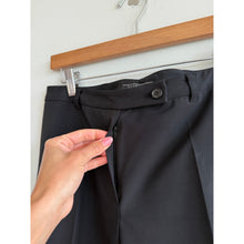 Load image into Gallery viewer, PRADA Vintage Pleated High Rise Straight Leg Trouser Pants Black 46