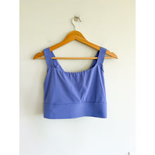 Load image into Gallery viewer, Athleta Warrior Twist Longline Scoop Neck Yoga Sports Bra Purple XL