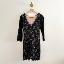 Load image into Gallery viewer, Diane Von Furtenberg Colleen 3/4 Sleeve Lace Mini Dress Black 4