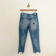 Load image into Gallery viewer, We The Free Good Times Relaxed Distressed Cropped Jeans Blue 25