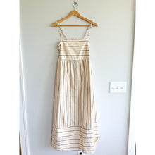 Load image into Gallery viewer, Cupshe Striped Pattern Sleeveless Cut Out Maxi Dress Cream L NWT