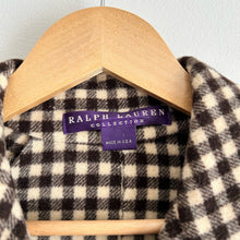 Load image into Gallery viewer, Ralph Lauren Collection Purple Label Wool Cashmere Blend Check Print Coat Brown $3998