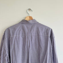 Load image into Gallery viewer, Peter Millar Gingham Print Long Sleeve Collared Button Up Shirt Purple XL