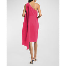 Load image into Gallery viewer, Sachin + Babi Miranda Draped One Shoulder Crepe Midi Dress Pink 4