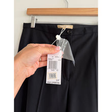 Load image into Gallery viewer, Michael Kors Wool Blend Flat Front High Rise Trouser Pants Black 12 NWT