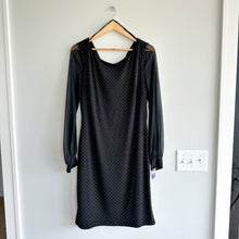 Load image into Gallery viewer, Frank Lyman Polka Dot Semi-Sheer Long Sleeve Mini Dress Black 14 NWT