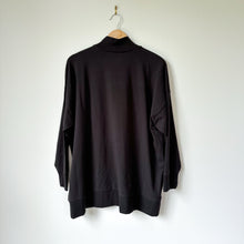 Load image into Gallery viewer, Eileen Fisher Stretch Jersey Knit Mock Neck Long Sleeve Top Black M