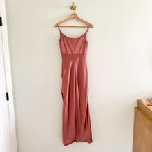 Load image into Gallery viewer, Revelry Skye Satin Cowl Neck Sleeveless Front Slit Maxi Dress 0