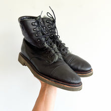 Load image into Gallery viewer, Robert Clergerie Fur Lining Leather Combat Lace Up Ankle Boots Black 8.5