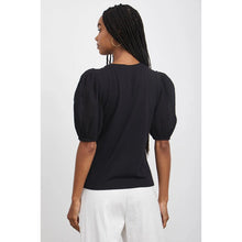 Load image into Gallery viewer, Rails Liza Puff Sleeve Crew Neck Blouse Black L