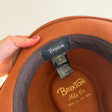 Load image into Gallery viewer, Brixton Messer Wide Brim Unisex Classic Fedora Hat Brown S
