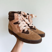 Load image into Gallery viewer, Kelsi Dagger Brooklyn Lace Up Suede Ankle Hiker Boots Mocha 10
