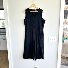 Load image into Gallery viewer, Eileen Fisher Culotte V-Neck Sleeveless Cropped Jumpsuit Black M