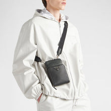 Load image into Gallery viewer, PRADA Saffiano Leather Zip-Around Smartphone Case Crossboday Bag Black