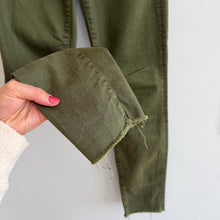 Load image into Gallery viewer, Mother Looker Ankle Fray High Waisted Jeans Military Green 25