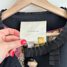 Load image into Gallery viewer, Anthropologie Leifsdottir Button Front Long Sleeve Embellished Coat Black 2