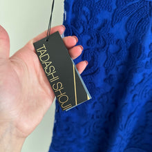 Load image into Gallery viewer, Tadashi Shoji Embroidered Lace Blouson Waist Dress Marna Blue 8