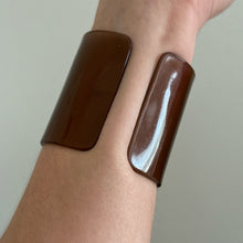 Load image into Gallery viewer, Wide Cuff Rhinestone Bangle Bracelet Brown