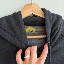 Load image into Gallery viewer, Aviator Nation Logo Rainbow Striped Trim Cropped Hoodie Set Black M