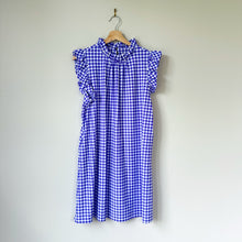 Load image into Gallery viewer, Jude Connally Shari Swing Gingham Print Sleeveless Mini Dress Purple L NWT
