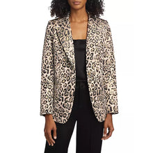 Load image into Gallery viewer, Elie Tahari The Marcie Leopard-Print Single-Breasted Blazer Brown Black 10