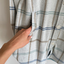 Load image into Gallery viewer, 7 Diamonds Generation Plaid Pattern Soft Knit Shacket Blue L