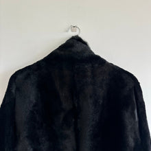 Load image into Gallery viewer, Yves Salomon Draped Lacon Lamb Leather Open Jacket Black 34 NWT