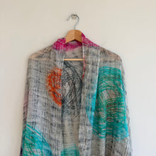 Load image into Gallery viewer, Scarf Zen Abstract Scribble Print Lightweight Semi-Sheer Scarf OS
