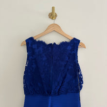 Load image into Gallery viewer, Tadashi Shoji Embroidered Lace Blouson Waist Dress Marna Blue 8