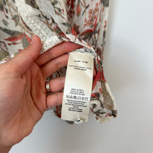 Load image into Gallery viewer, Anthropologie Feather Bone Elena Floral Print Lace Sheer Blouse Cream/Red 8