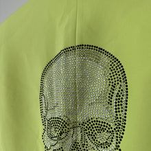 Load image into Gallery viewer, Seven Lab Single-Breasted Rhinestone Skull Notch Lapel Blazer Neon Green XL