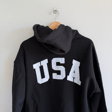 Load image into Gallery viewer, Polo Ralph Lauren USA Flag Patch Fleece Hoodie Sweatshirt Black
