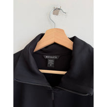 Load image into Gallery viewer, Athleta Allure 1/4 Zip Long Sleeve Mock Neck Mini Dress Black M NWT