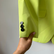 Load image into Gallery viewer, Seven Lab Single-Breasted Rhinestone Skull Notch Lapel Blazer Neon Green XL