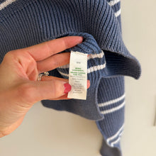 Load image into Gallery viewer, Aerie Beyond Scoop Neck Striped Knit Cropped Sweater Blue White M