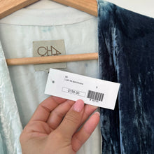 Load image into Gallery viewer, Chaser Silk Blend Lush Tie Dye Kimono Teal White S NWT