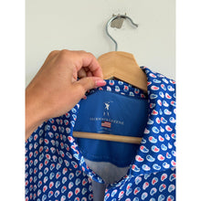 Load image into Gallery viewer, Fairway & Greene Floral Pattern Collared Short Sleeve Polo Shirt Blue XL