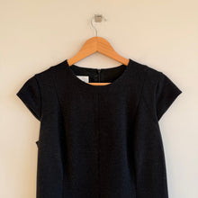 Load image into Gallery viewer, Akris Punto Faux-Leather Hem Short Sleeve Dress Black 10