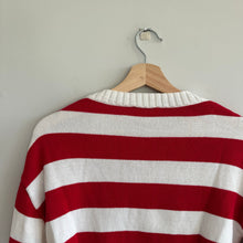 Load image into Gallery viewer, Express Knit Cropped Striped Sweater Red White XS
