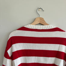 Load image into Gallery viewer, Express Knit Cropped Striped Sweater Red White XS