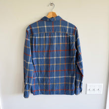 Load image into Gallery viewer, Patagonia Fjord Flannel Plaid Organic Cotton Button Up Shirt Blue S