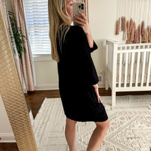 Load image into Gallery viewer, Eileen Fisher Washable Stretch Crepe Shift Dress Black L