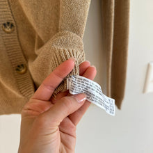 Load image into Gallery viewer, Zara Linen Blend Distressed Knit Button Front Cardigan Sweater Brown M