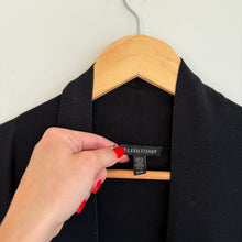 Load image into Gallery viewer, Eileen Fisher 100% Wol Open Duster Cardigan Black M