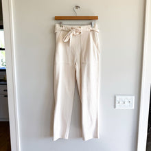 Load image into Gallery viewer, Madewell Brushed Herringbone Jacquard Tie Waist Tapered Pants Cream NB528 M