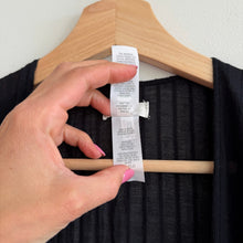 Load image into Gallery viewer, Aerie Cotton Tiered Ruffle Long Open Front Short Sleeve Cover Up Black One Size
