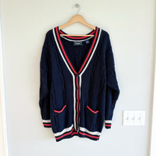 Load image into Gallery viewer, Vintage Best American Clothing Co. Cable-Knit Button Front Cardigan Blue M