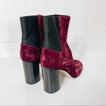 Load image into Gallery viewer, Rag & Bone Agnes Velvet Suede Chelsea Booties in Red $575